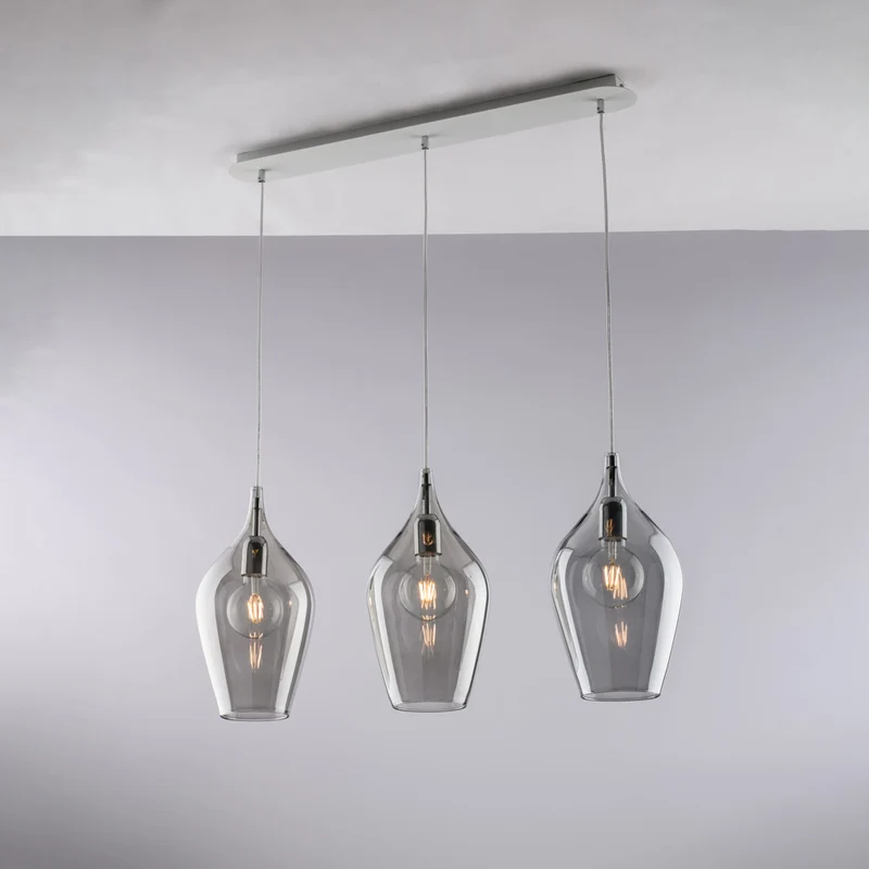 Binario Ferro Vetri Grigio Pyrex 3 Luci 41-141x75x10 cm - M1