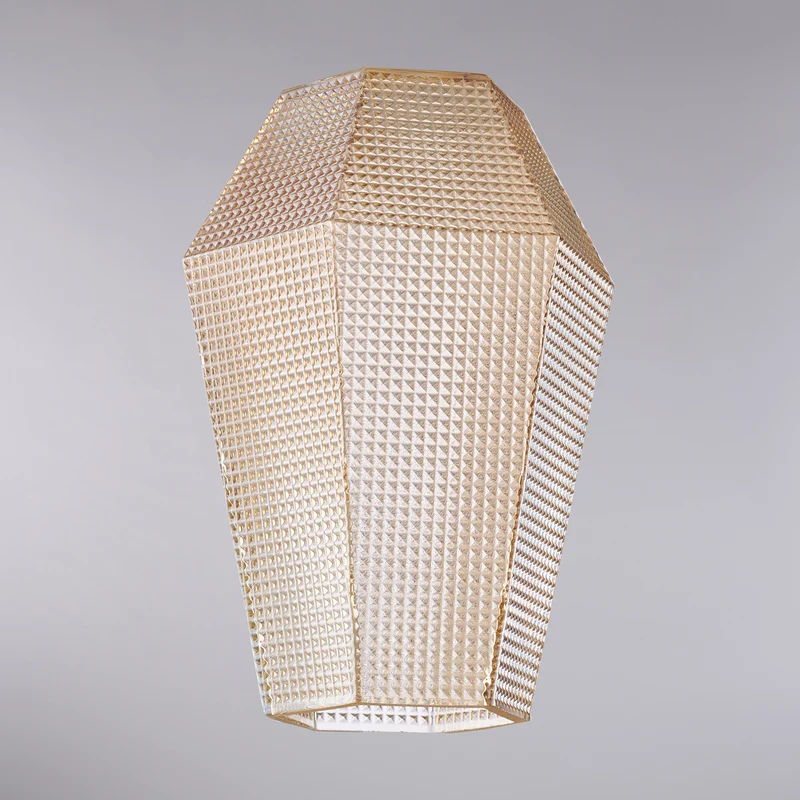 diffusore in vetro soffiato ambra con decoro in rilievo H.27 - Ø20