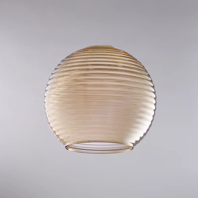 diffusore in vetro soffiato ambra con rigatura in rilievo H.18 - Ø20