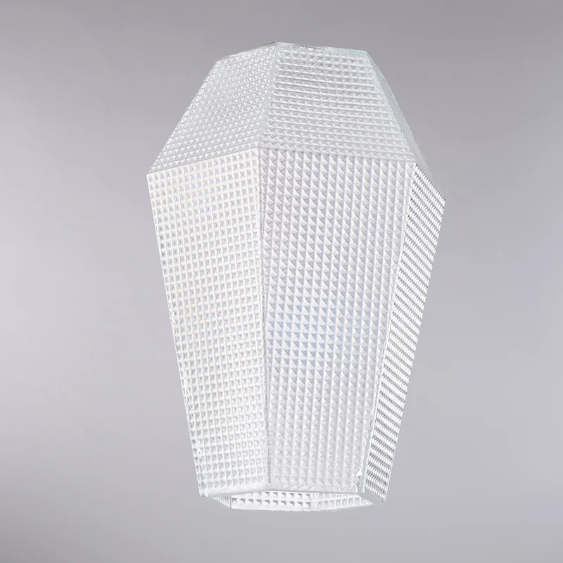 diffusore in vetro soffiato trasparente con decoro in rilievo H.27 - Ø20