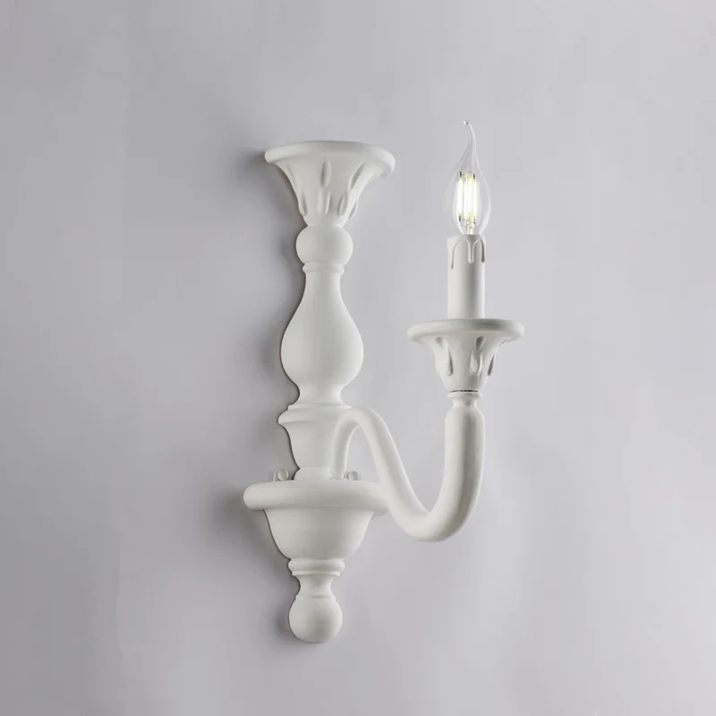Applique in legno bianco shabby 1 luce H.41 - L.13 - P.26