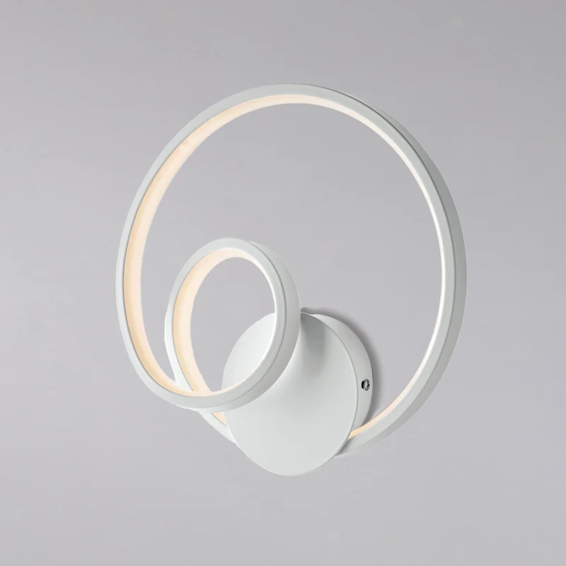 Applique in metallo e alluminio bianco con led integrato H.26 - L.26 - P.8
