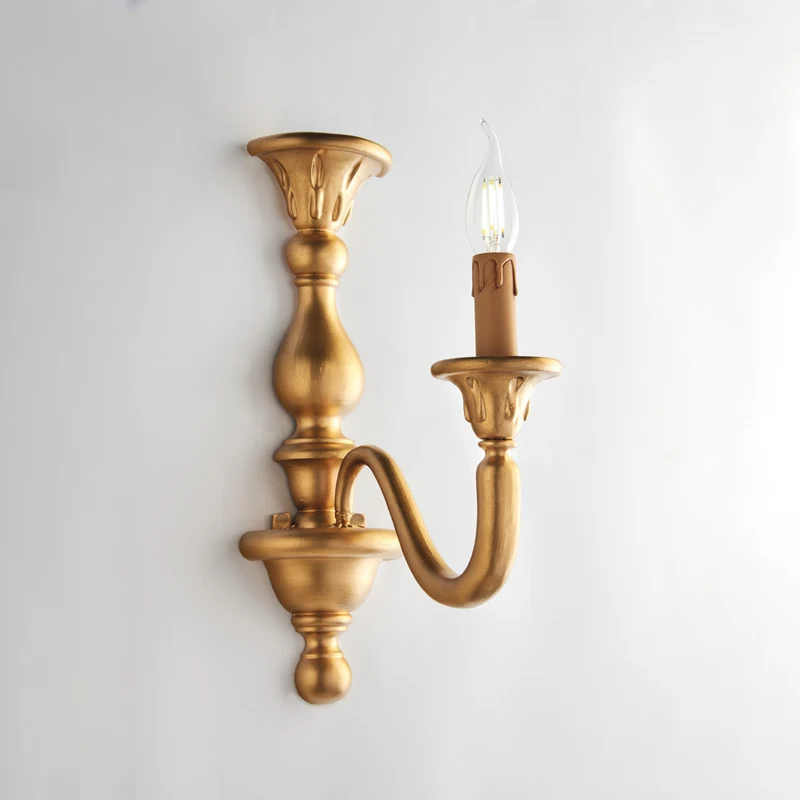 Applique in legno oro antico 1 luce H.41 - L.13 - P.26