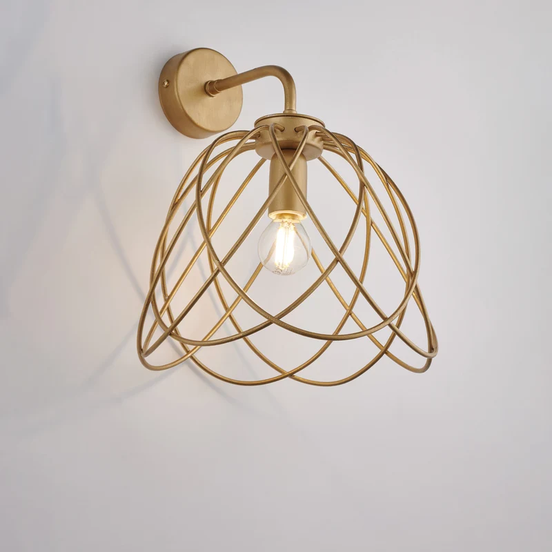 Applique in ferro laccato oro con decorazione oro antico 1 luce H.31 - L.25 - P.26