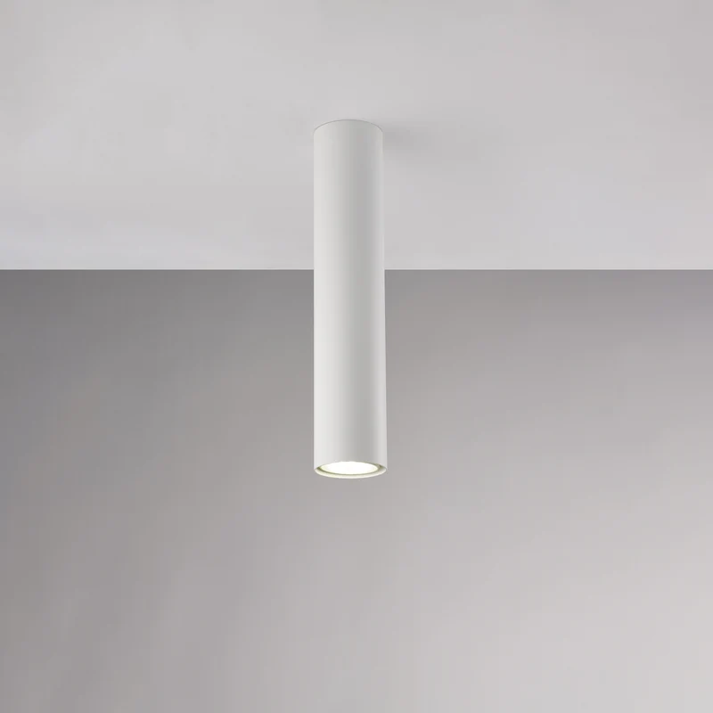 Plafoniera in ferro laccato bianco GU10 1 luce H.30 - Ø8