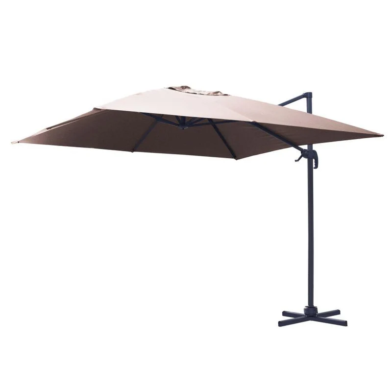 Ombrellone in Alluminio Color Sabbia con Palo Laterale 4x4 m