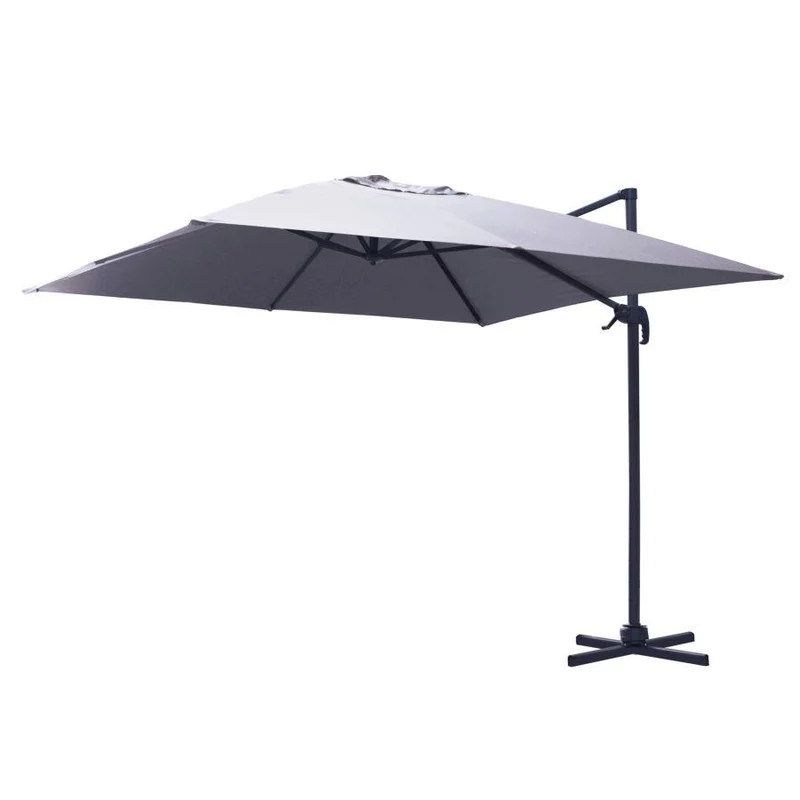 Ombrellone in Alluminio Montana 4x4 m Grigio con Palo Laterale