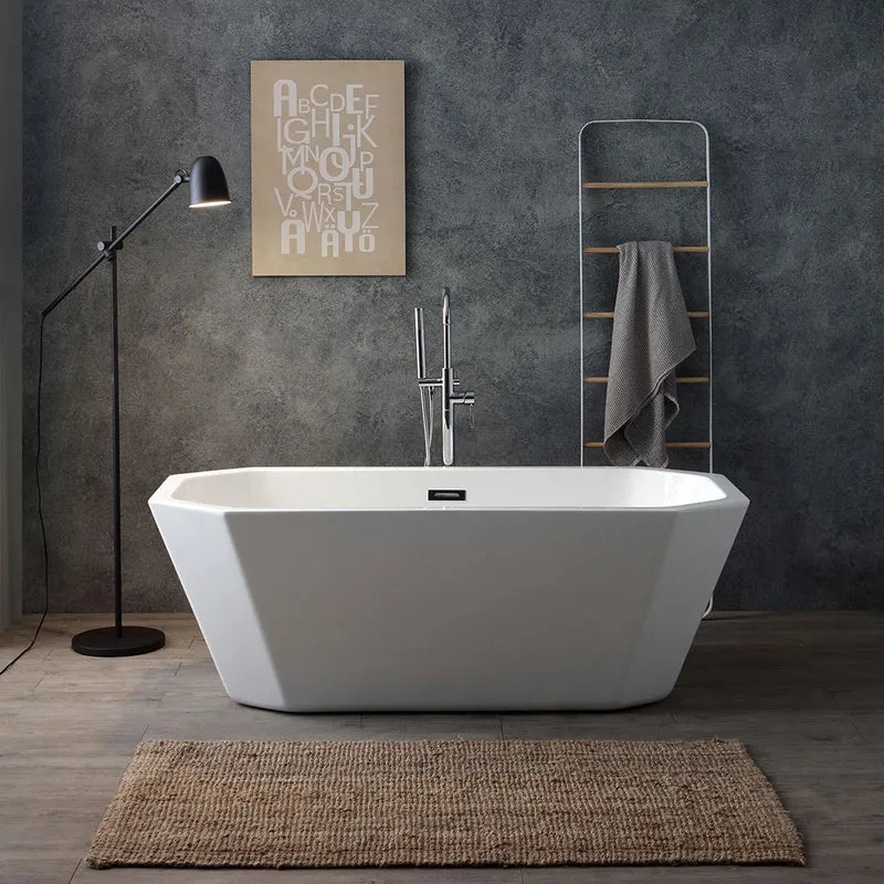 Vasca freestanding ottagonale in acrilico bianco