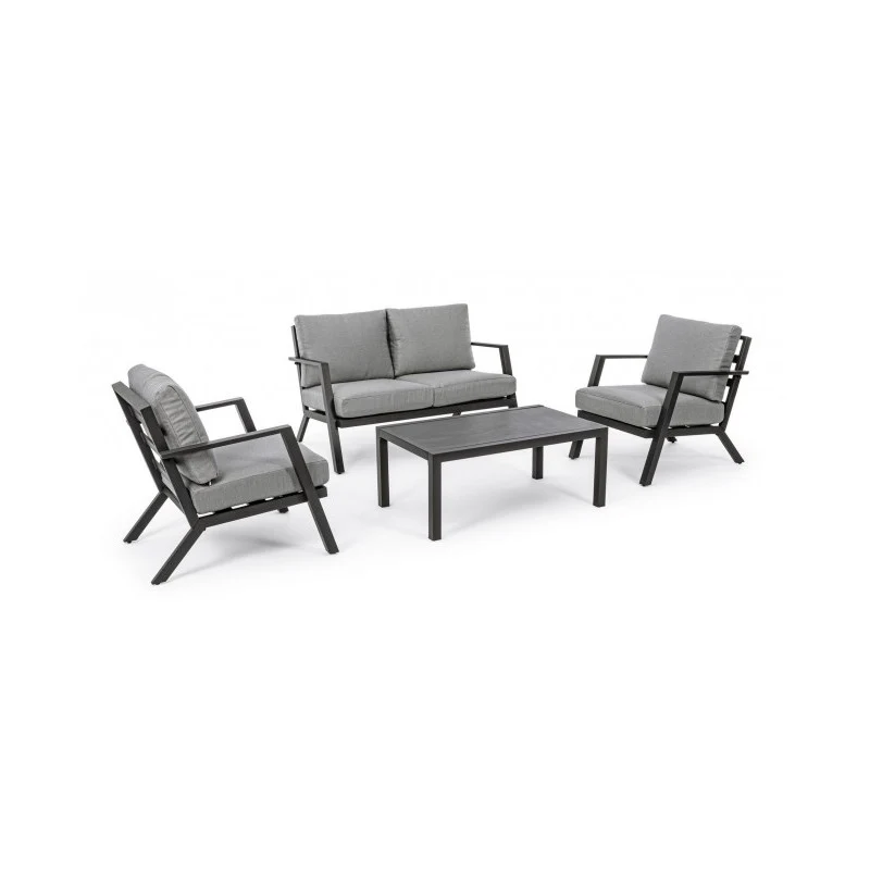 Set da giardino salotto antracite YK13 4 pezzi