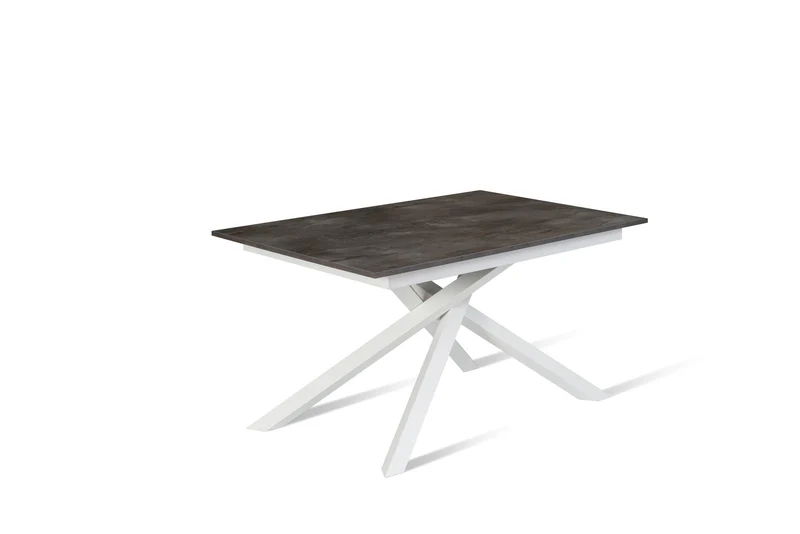 Tavolo allungabile cemento grigio-bianco 90 cm x 140- 190 cm H. 76 cm