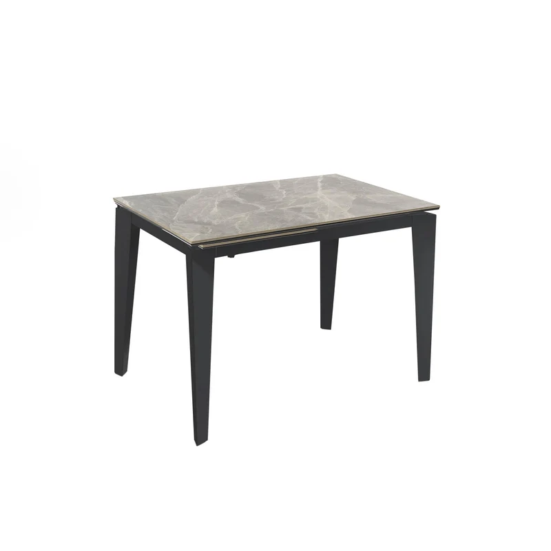 Tavolo allungabile con top in ceramica marmo antracite 120/170x80 cm