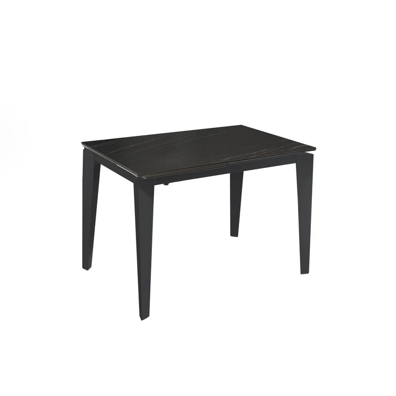 Tavolo allungabile con top in ceramica antracite 120/170x80 cm