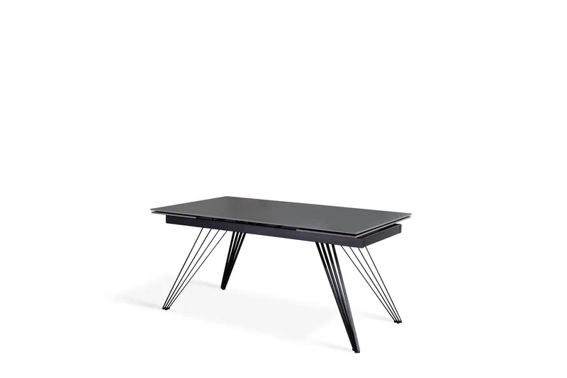 Tavolo Allungabile Grigio Vintage-Nero Opaco V, 90x160-240x76 cm