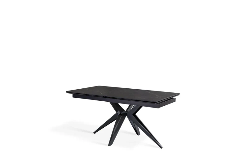 Tavolo Allungabile Nero Opaco con Gambe a X, 90x160-240x76 cm