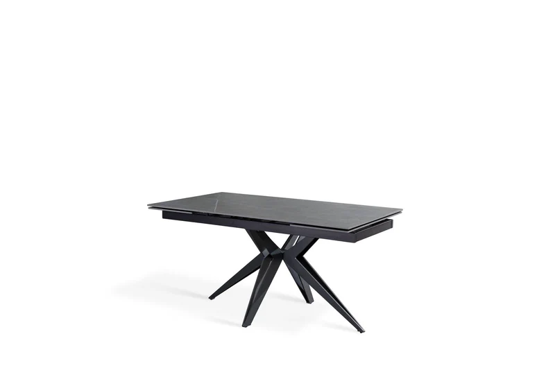 Tavolo Allungabile Grigio-Negro Opaco, Gambe a X, 90x160-240x76
