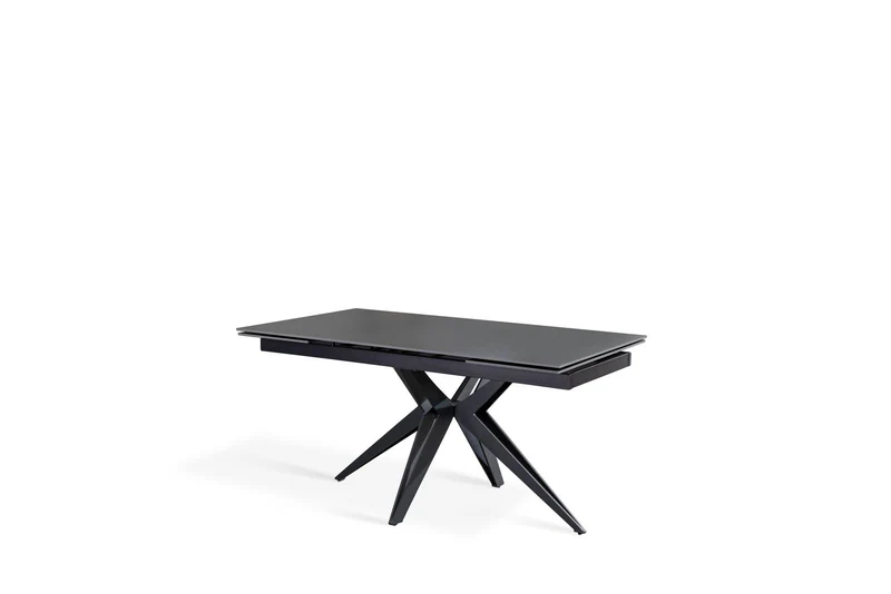 Tavolo Allungabile Grigio Vintage-Nero Opaco X, 90x160-240x76 cm