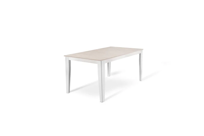 Tavolo allungabile cemento bianco-metallo bianco 90 cm x 156- 316 cm H. 76 cm