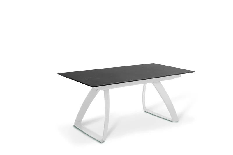 Tavolo allungabile con gambe in alluminio e top nero 170/270x90x76h cm