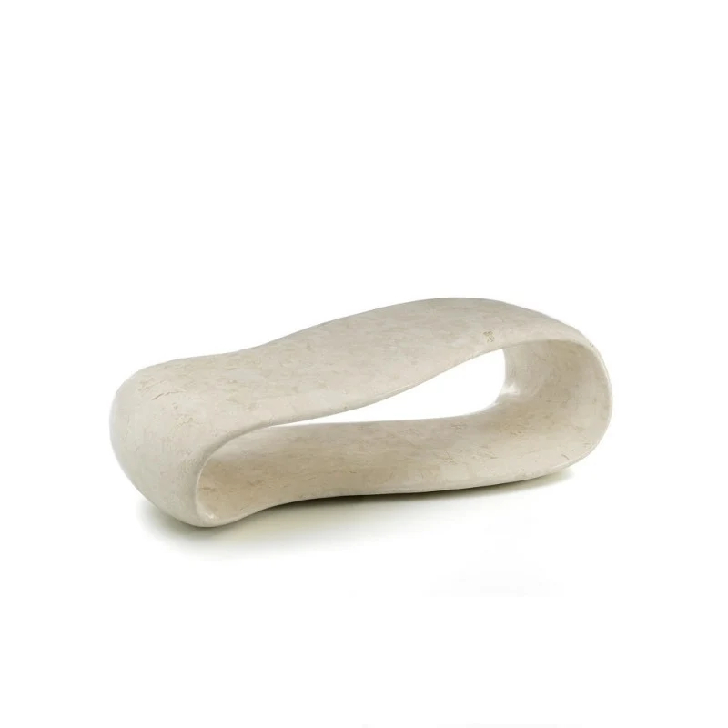 Tavolino moderno pietra beige cm 123 x 60 x h 34