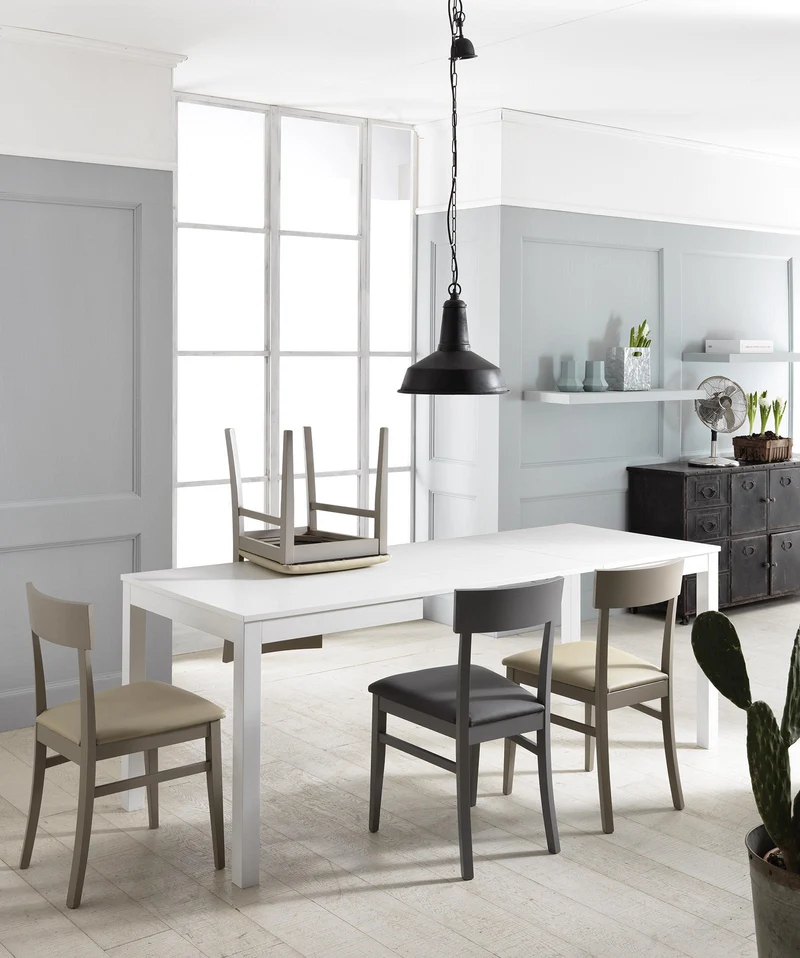 Tavolo allungabile in melaminico bianco 130/210x80x76h cm