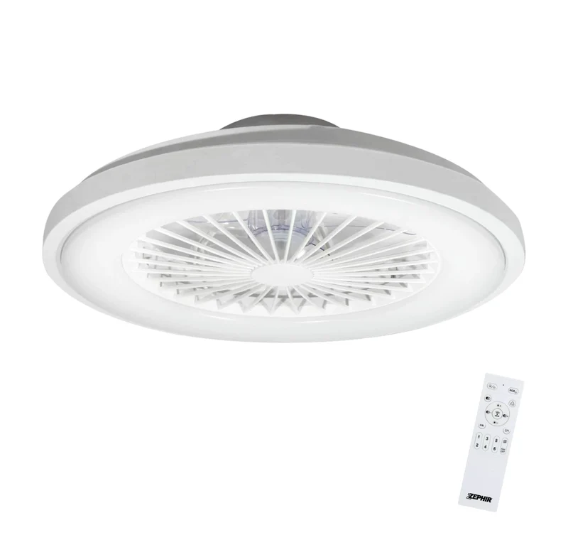 Ventilatore Plafoniera LED Zephir ZVP6 con Luce CCT Dimmerabile 3400 Lumen, Motore DC, Telecomando e Funzione Estate/Inverno
