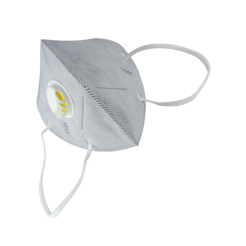 Maschera filtrante KN95 grigia con valvola - 5 strati di tessuto non tessuto in polipropilene