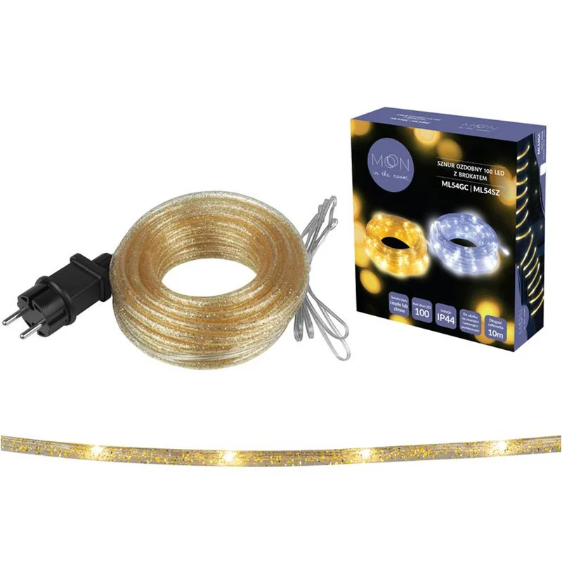 Moon in the Room Illuminazione natalizia Catena di luci 100 LED Cavo con lampade orod glitterato Bianco caldo