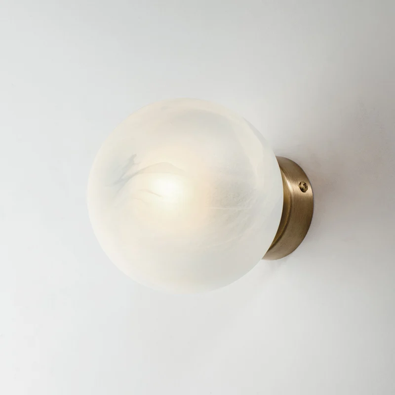 Applique in ferro cromo nero 1 luce con sfera dm.14 H.14 - L.14 - P.17