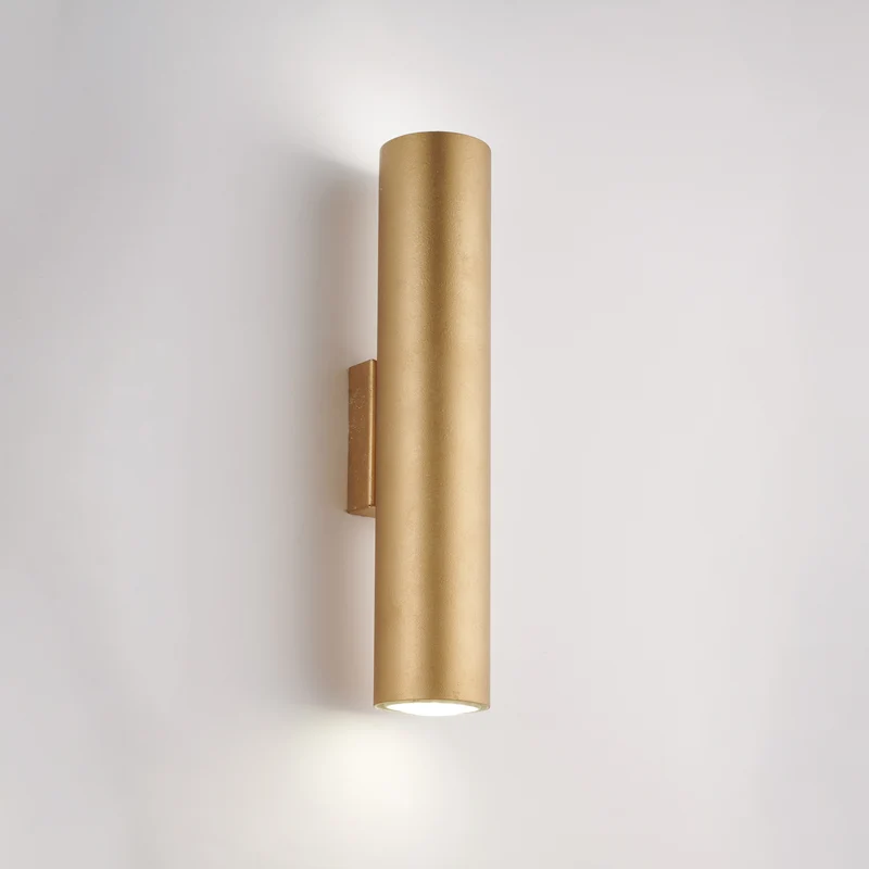 Applique in ferro laccato biancoGU10 con decorazione oro antico 2 luci H.30 - L.8 - P.6