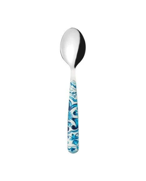 Cucchiaio in acciaio inox e acrilico blu