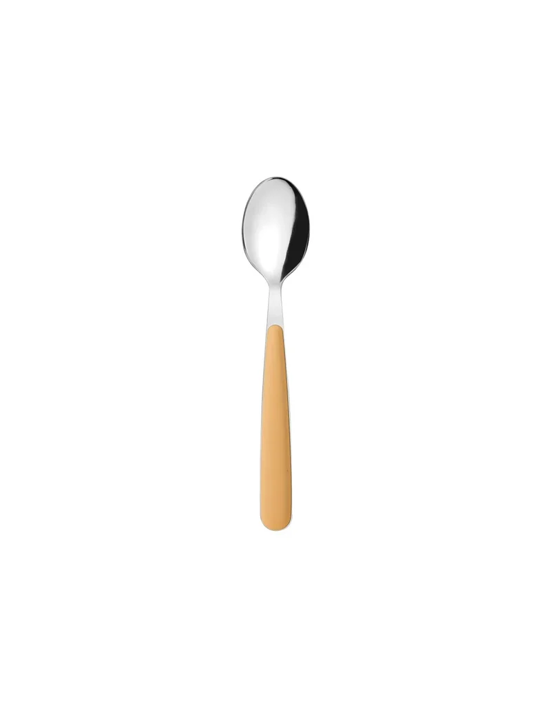 Cucchiaino da tavola in acciaio inox giallo senape