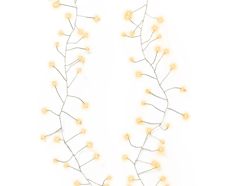 Catena luci LED 100 pz 120cm argento caldo