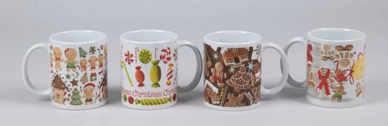 Tazza ceramica 8x9,5 cm decori gingerbread