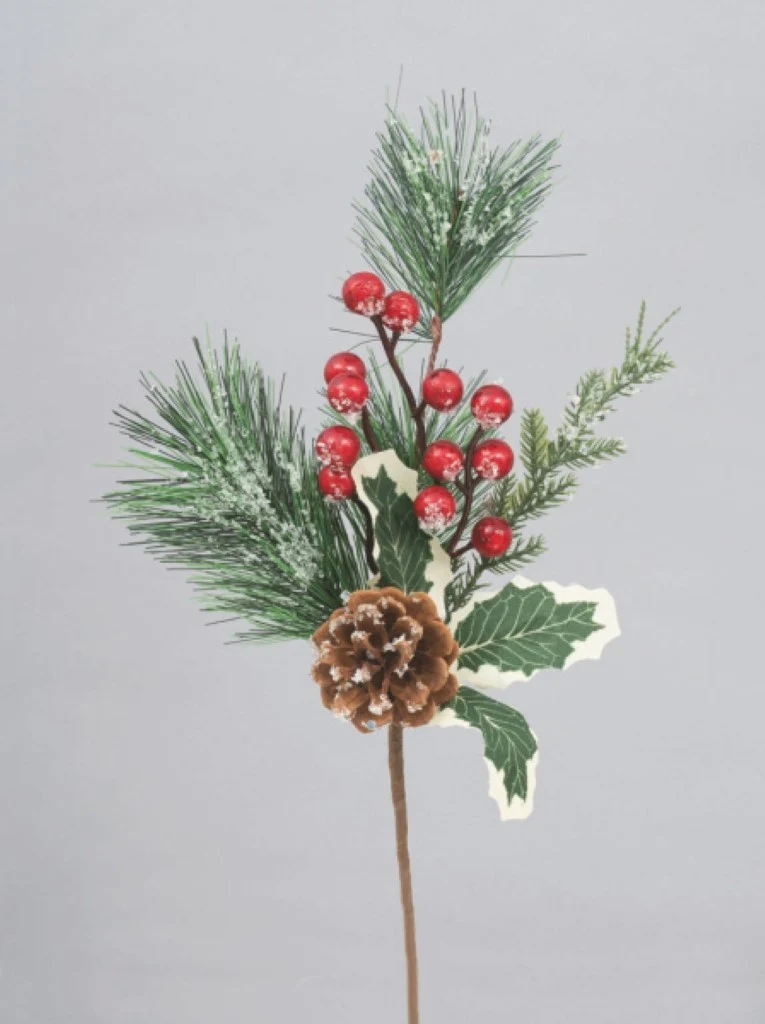 Ramo decorativo in PVC con bacche h38 cm