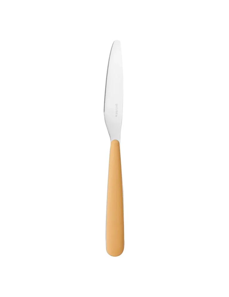 Coltello da tavola in acciaio inox giallo senape