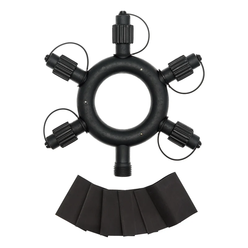 Connettore circolare 18cm 5 uscite 230V AC - Nero