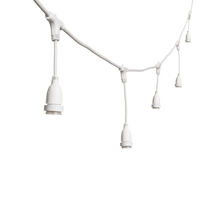 Portalampada E27 500xH30cm con Cavo gomma Bianco, uso Esterno