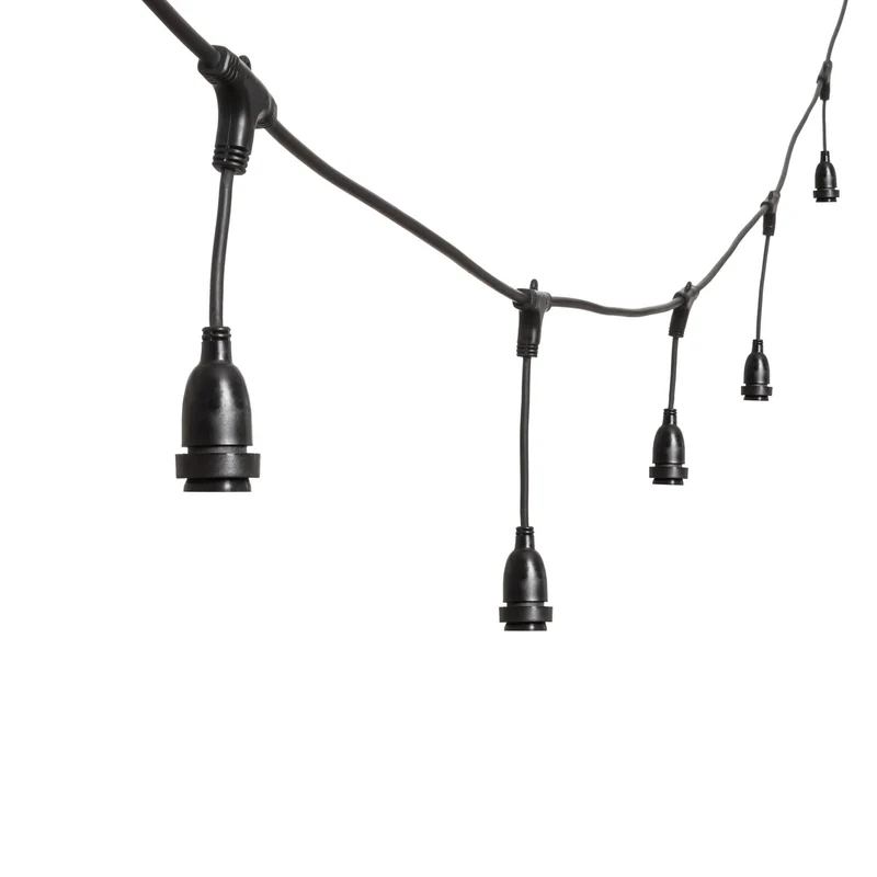 Portalampada E27 500xH30cm con Cavo gomma Nero, uso Esterno
