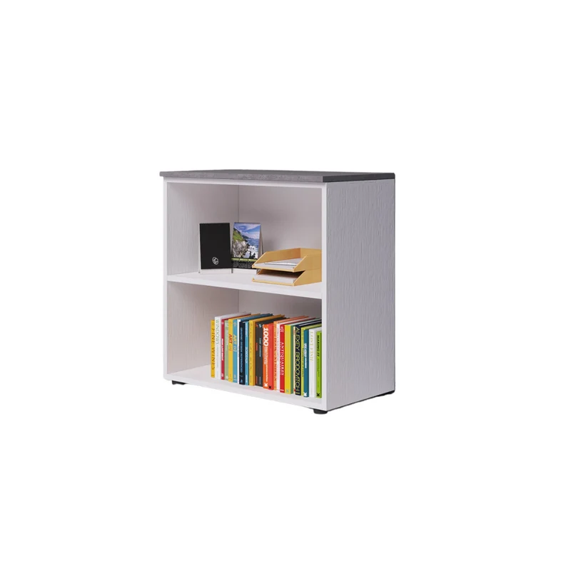 Mobile da ufficio a giorno due vani con top colore Cemento H87x90x45cm