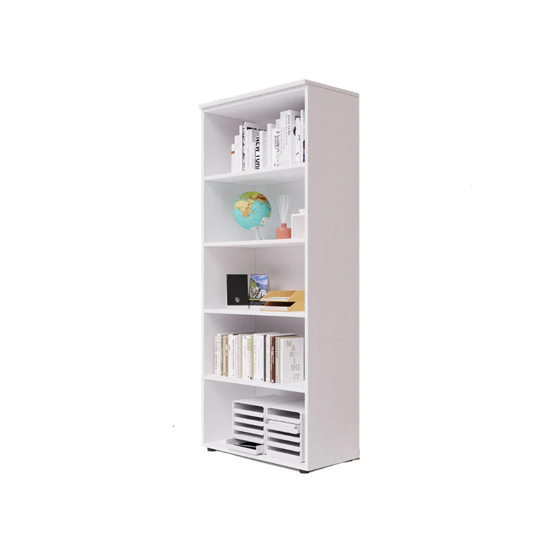 Libreria da ufficio a giorno con top colore Bianco H212x90x45cm