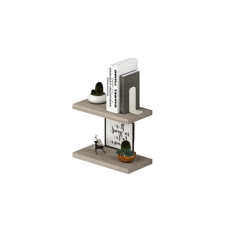 Coppia mensole a muro colore Olmo H2,2x45x23cm