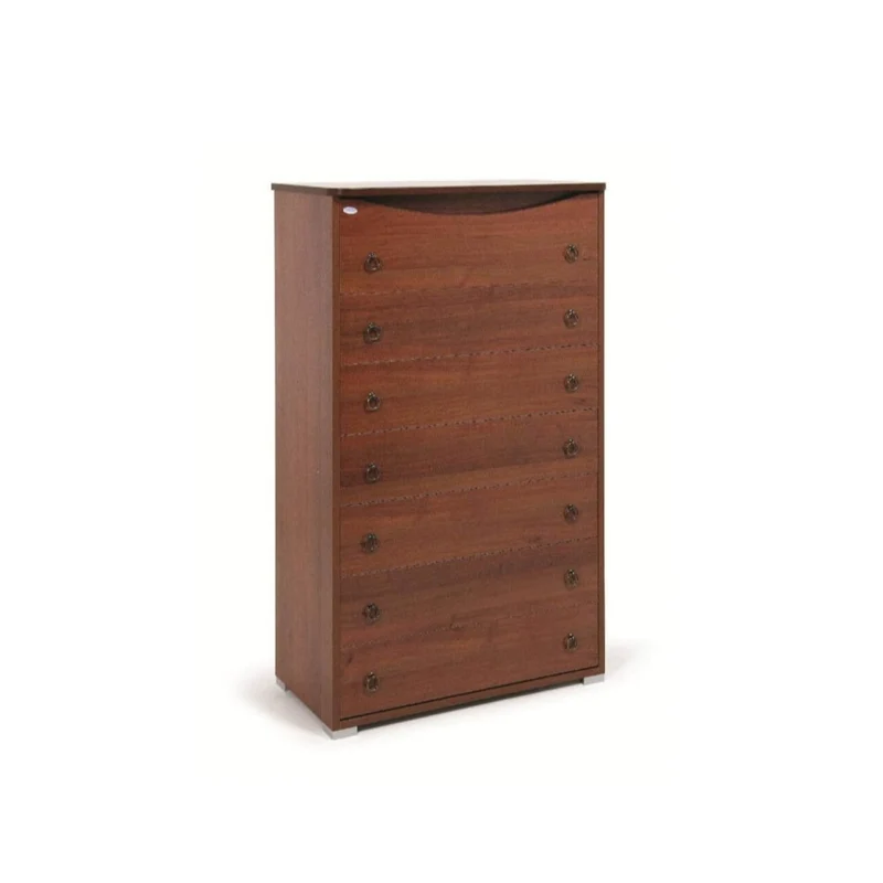Cassettone Noce Antico in legno nobilitato con 7 cassetti H.127x76x41 cm