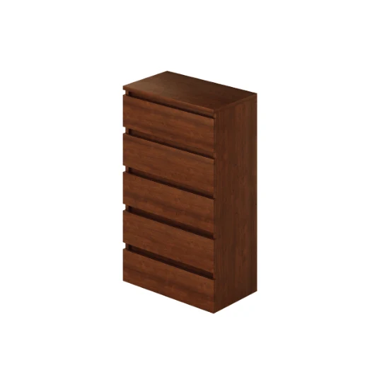 Cassettone Noce Antico in legno nobilitato con 5 cassetti H.124x75x40 cm