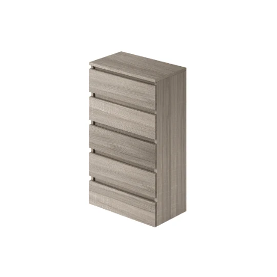 Cassettiera olmo in legno nobilitato con 5 cassetti h127x47x40 cm