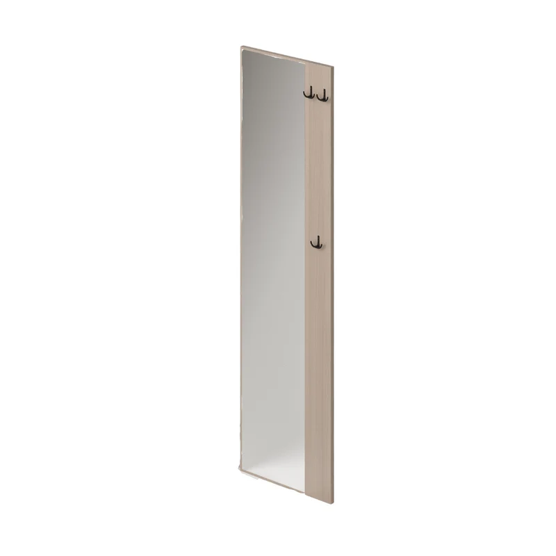 Appendiabiti con specchio a parete colore Olmo H182x50x4cm