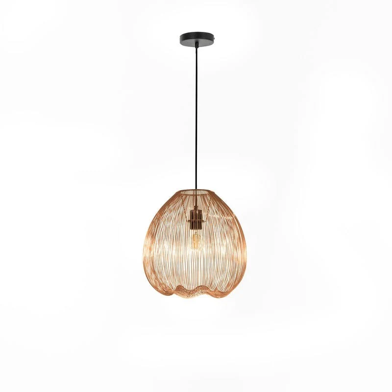 Lampadario moderno metallo ottone lucido cm 35