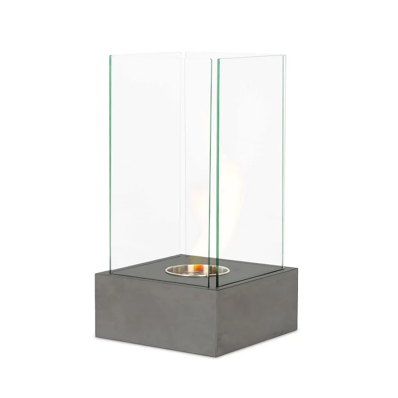 Caminetti al bioetanolo moderno grigio goffrato cm 25 x 25 x h 65
