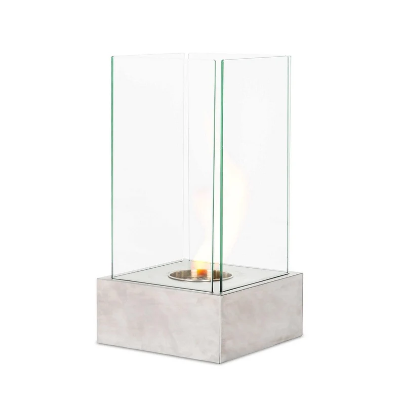 Biocamino design da terra bioetanolo grigio cromo cm 25 x 25 x h 65