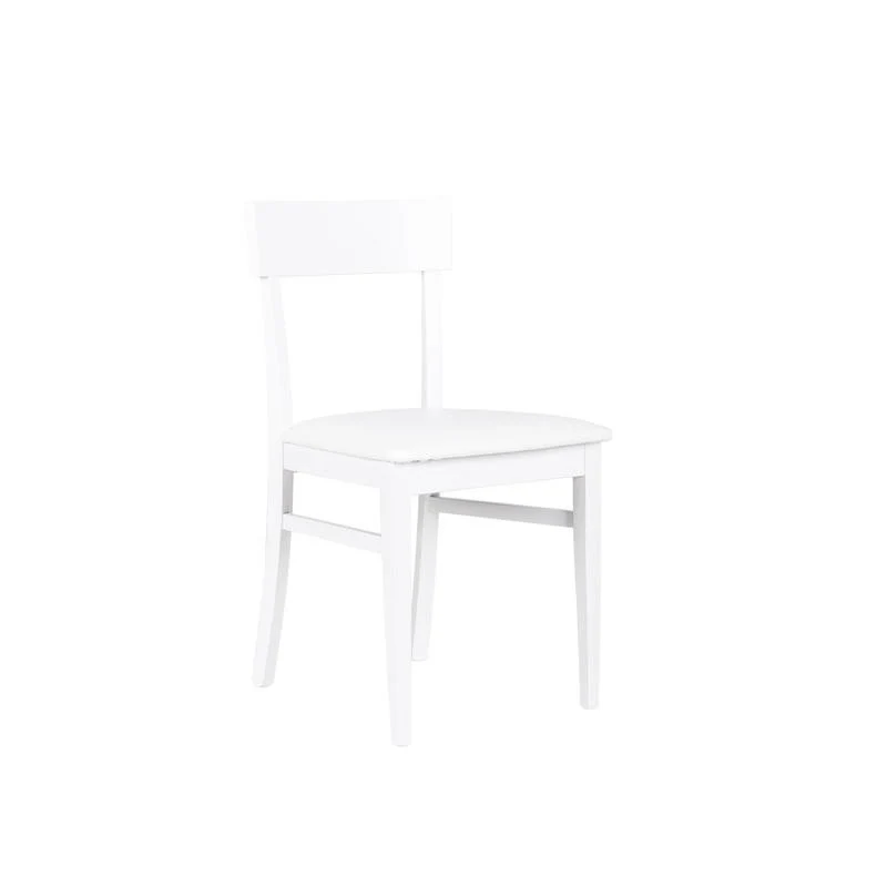 4xSedia in legno laccato bianco con seduta in similpelle 445xh. 82 cm
