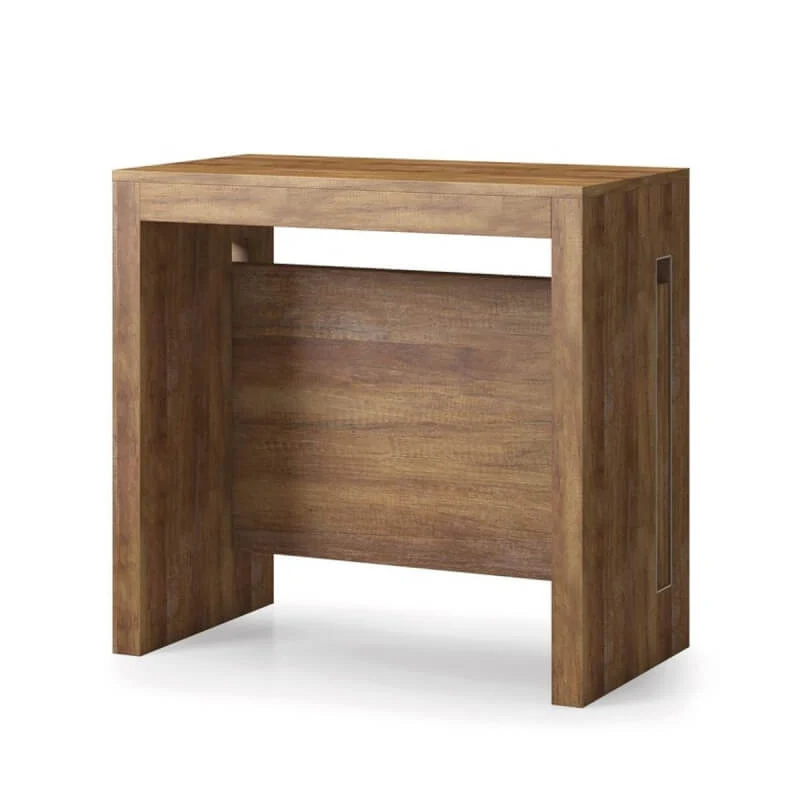 Tavolo Consolle Trasformabile Rovere Scuro Canyon 80x44/186x76 cm